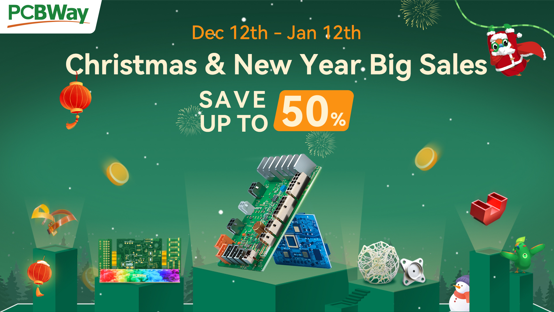 PCBWay’s 2024 Christmas and New Year Promotions