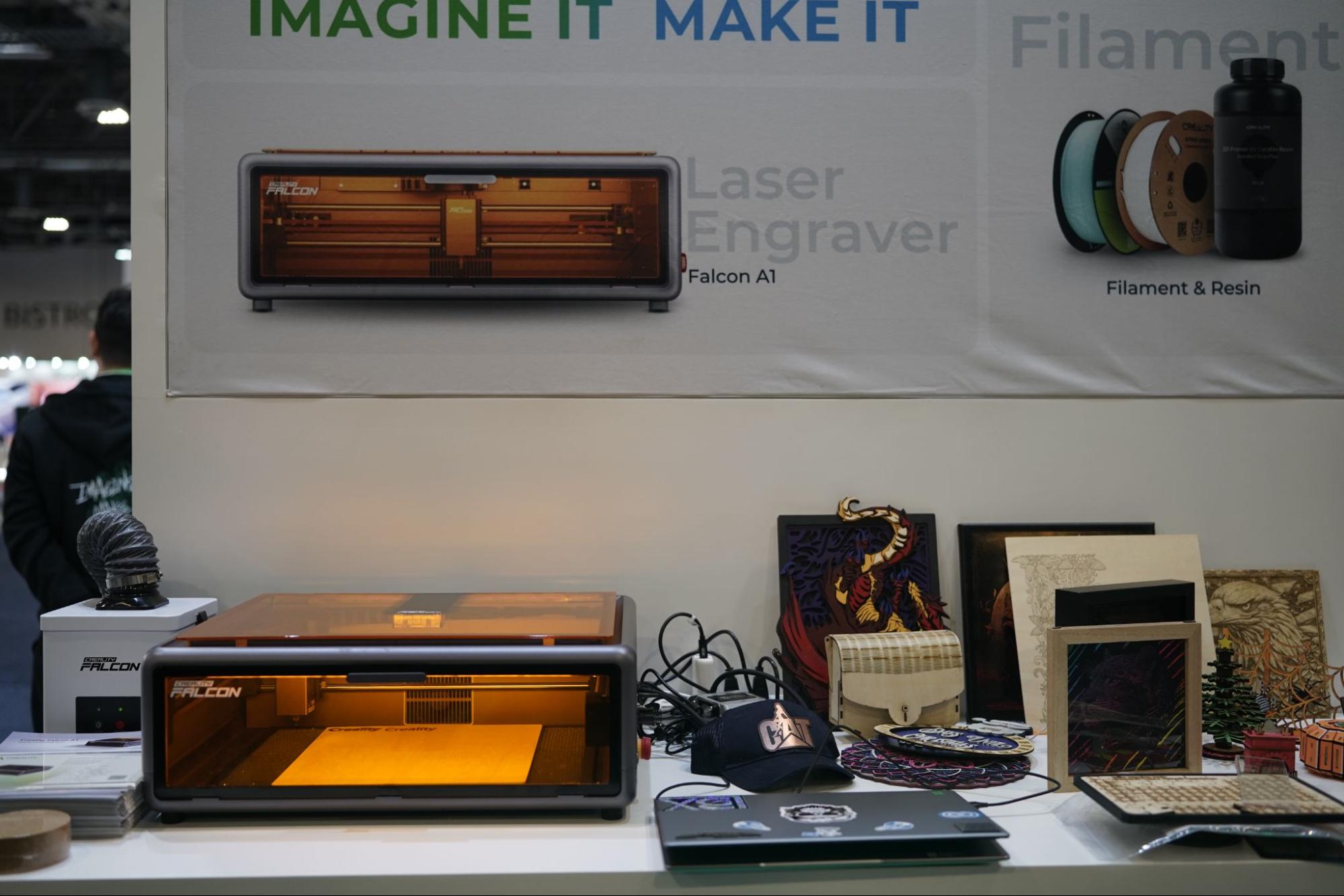 The Creality Falcon A1 on display at CES 2025.
