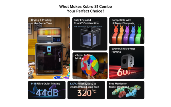 Anycubic Kobra S1 Combo Brings High-Speed Multicolor 3D Printing to Creators