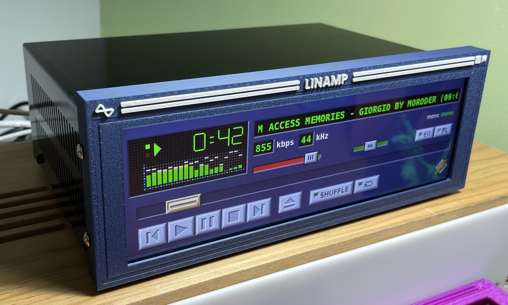 Maker 3D Prints a Physical Winamp